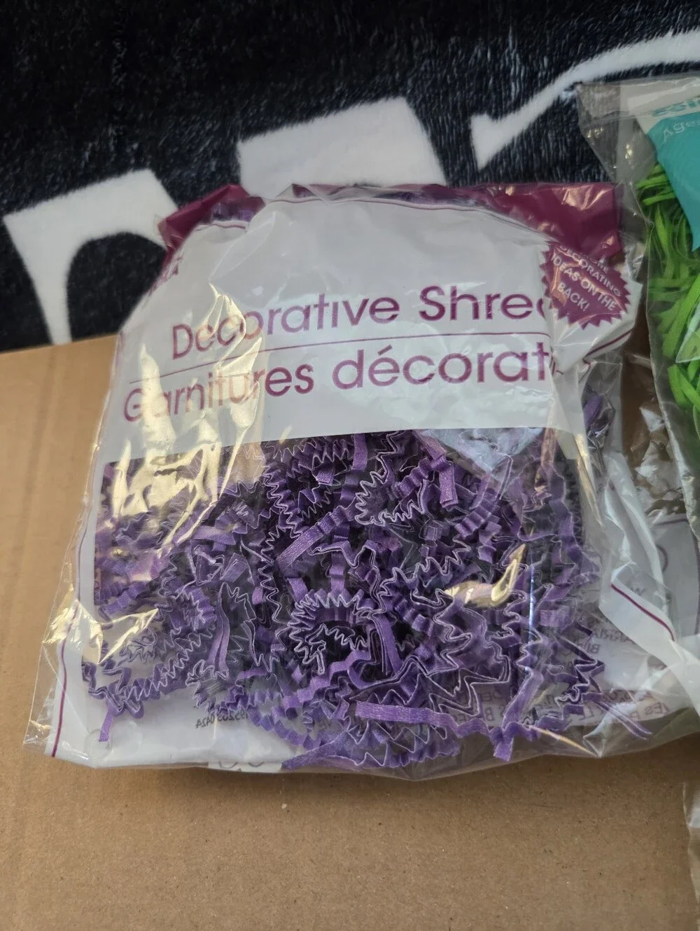 (3) bags of Easter grass and decorative shredded paper filler, 💜💚💗